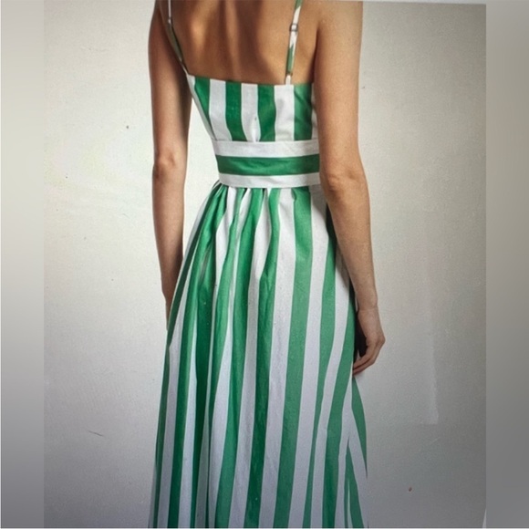 Mara Hoffman Green and White Striped Wrap Dress - Picture 2 of 2